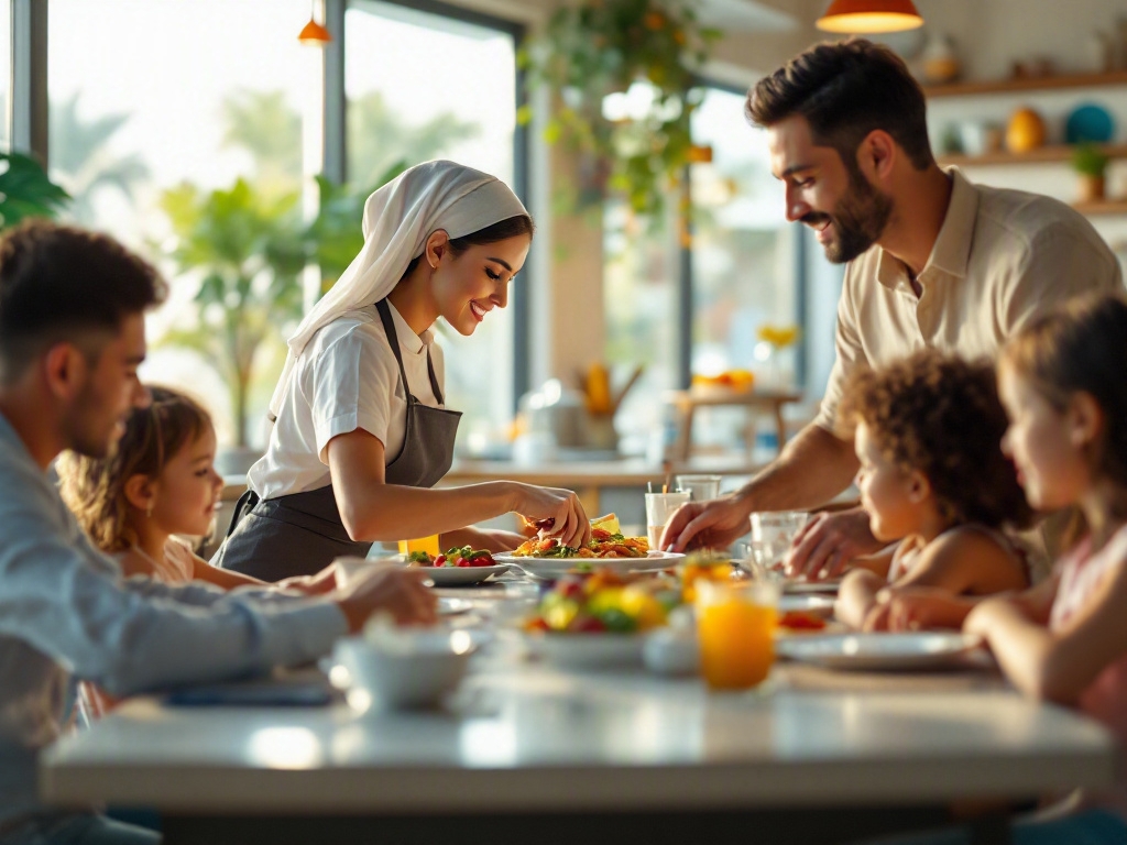 Modern restaurant interior in Dubai's Business Bay area