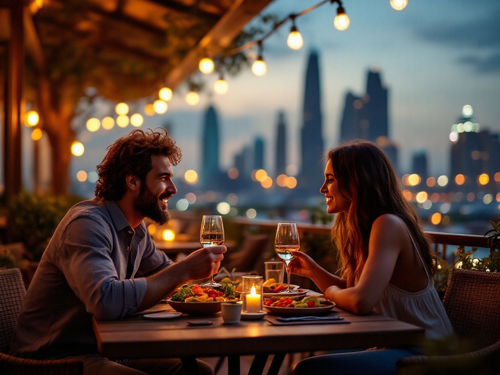 Modern restaurant interior in Dubai's Business Bay area