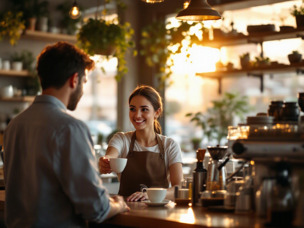 Modern restaurant interior in Dubai Marina with a special menu promotion board