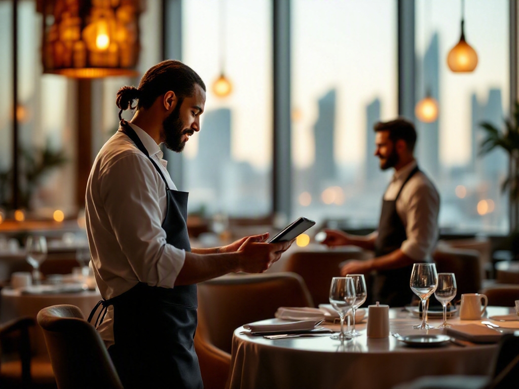 Delicious Arabic dish on a modern table in a Dubai restaurant
