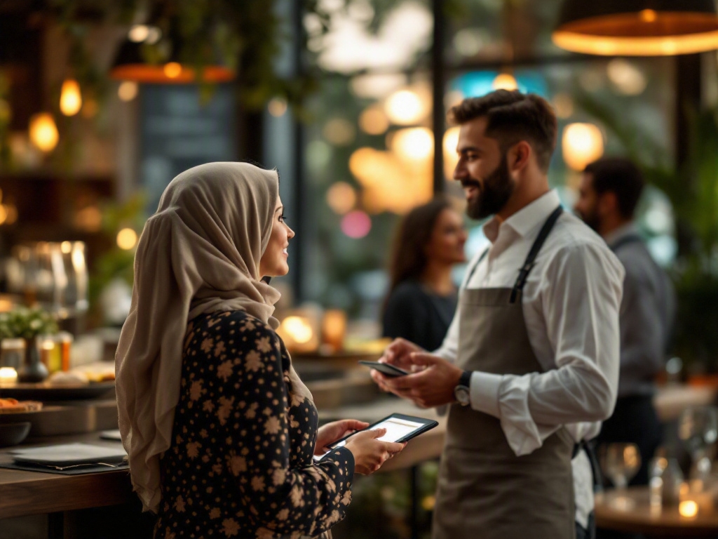 Modern restaurant interior in Dubai