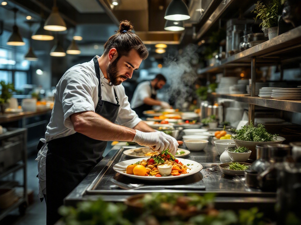 Dubai restaurant interior with Careem delivery bag